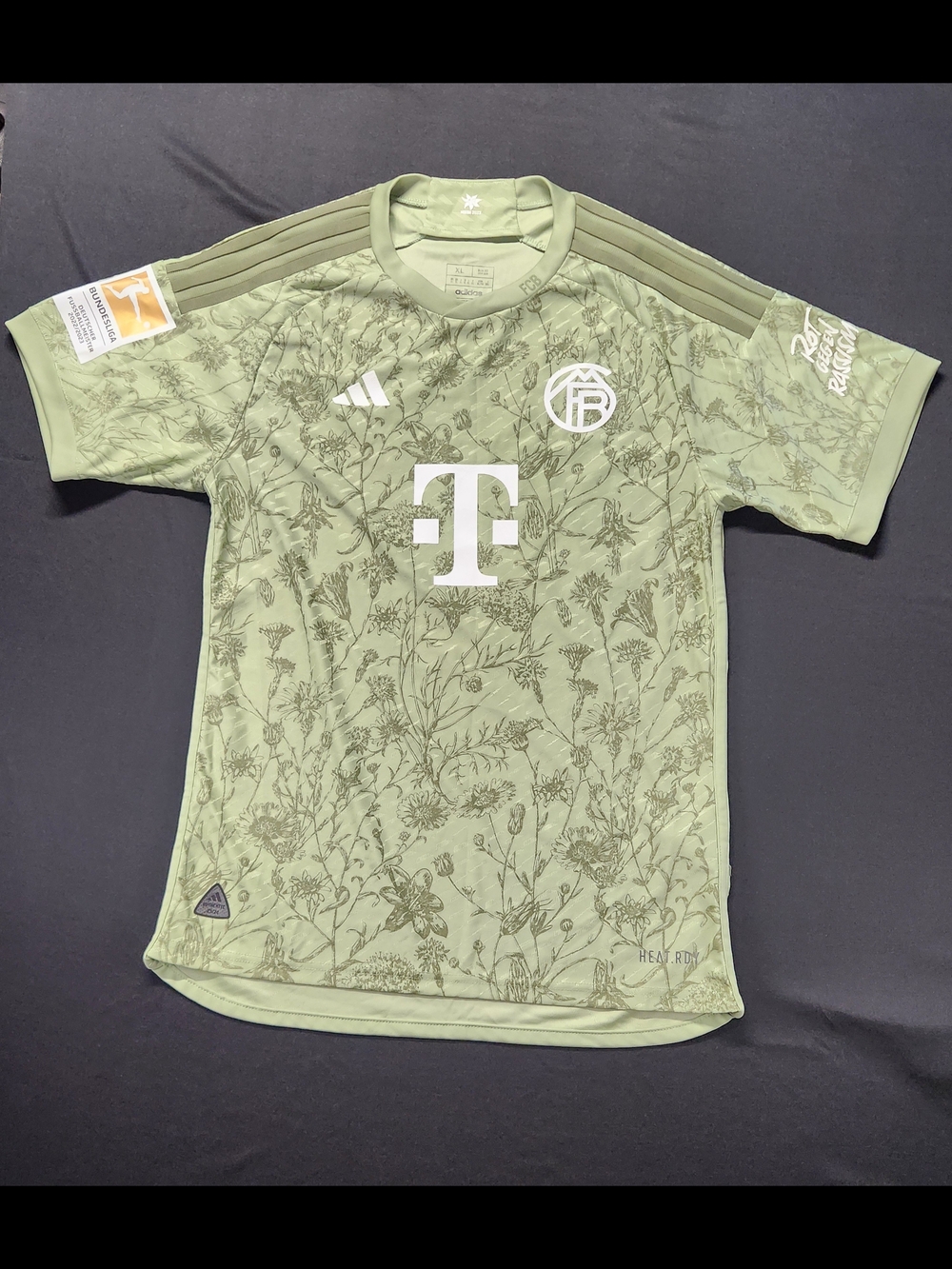 Adidas Kids Green Floral Football Jersey